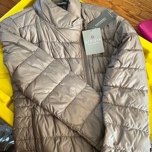 Athleta Featherdry water- resistant down.